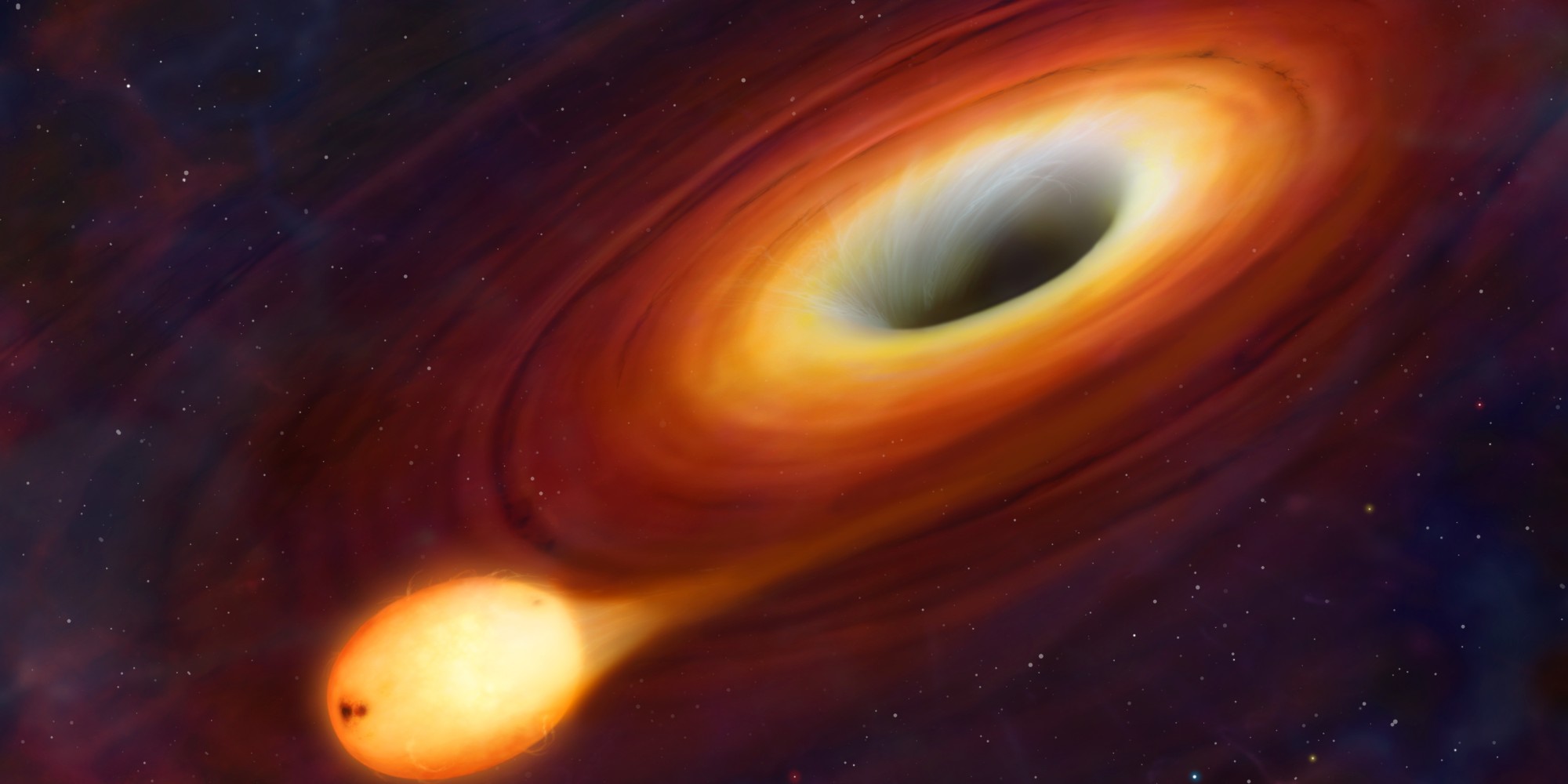 Астрономы увидели, как черная дыра искривляет орбиту своей родственной звезды