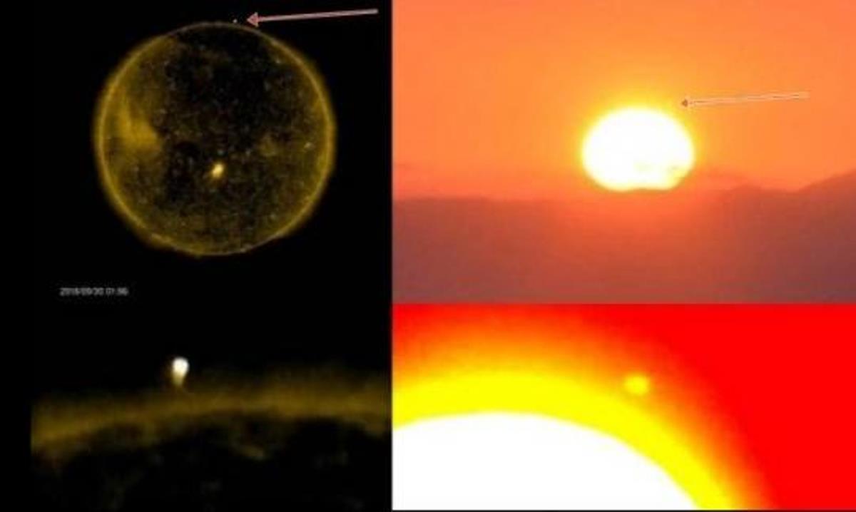 Итальянец запечатлел яркий объект возле Солнца