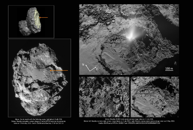 Гейзер на комете Чурюмова-Герасименко выбросил 64 тонны космической пыли