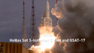 В Сети появилось уникальное видео запуска ракеты-носителя Ariane 5